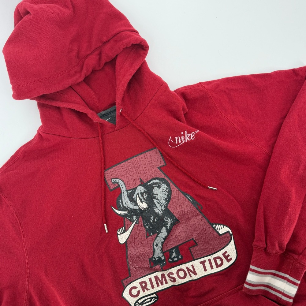 Vintage Nike Alabama Crimson Tide Hoodie Mens XL Red Big Al Elephant Pullover